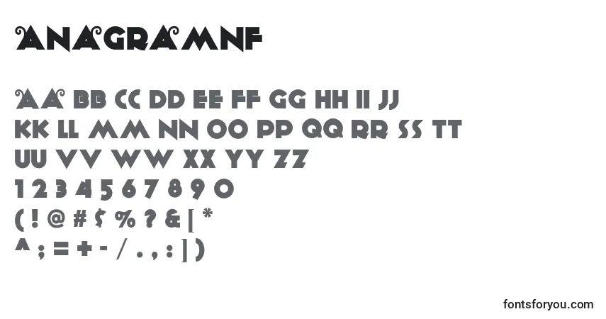 AnagramNf font – alphabet, numbers, special characters