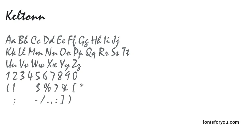 Schriftart Keltonn – Alphabet, Zahlen, spezielle Symbole