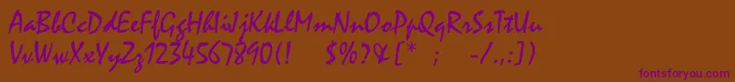 Keltonn-Schriftart – Violette Schriften auf braunem Hintergrund