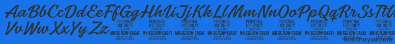 LowcasatlightPersonalUse Font – Black Fonts on Blue Background