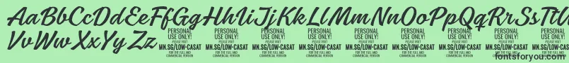 LowcasatlightPersonalUse Font – Black Fonts on Green Background