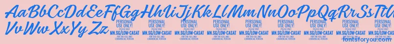 LowcasatlightPersonalUse Font – Blue Fonts on Pink Background