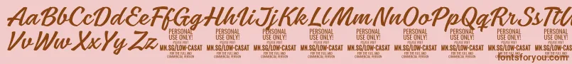 LowcasatlightPersonalUse Font – Brown Fonts on Pink Background