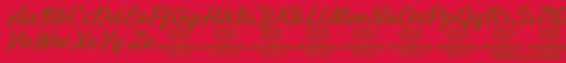 LowcasatlightPersonalUse-Schriftart – Braune Schriften auf rotem Hintergrund