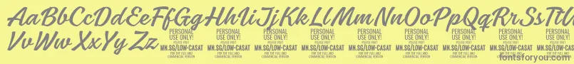 LowcasatlightPersonalUse Font – Gray Fonts on Yellow Background