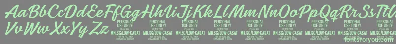 LowcasatlightPersonalUse Font – Green Fonts on Gray Background