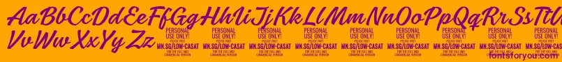 LowcasatlightPersonalUse Font – Purple Fonts on Orange Background