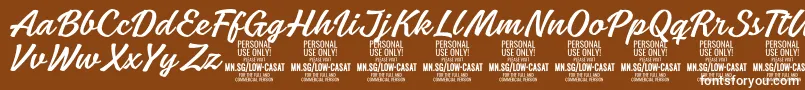 LowcasatlightPersonalUse Font – White Fonts on Brown Background