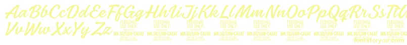 LowcasatlightPersonalUse Font – Yellow Fonts on White Background