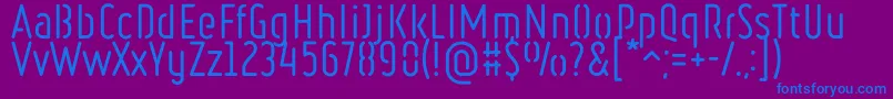 RulerStencilRegular Font – Blue Fonts on Purple Background