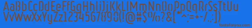 Шрифт RulerStencilRegular – коричневые шрифты на синем фоне