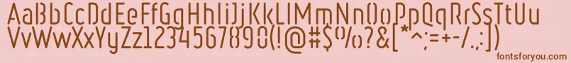 フォントRulerStencilRegular – ピンクの背景に茶色のフォント