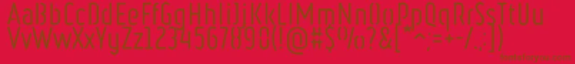 フォントRulerStencilRegular – 赤い背景に茶色の文字