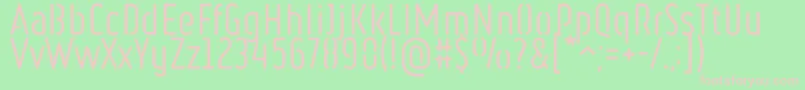 RulerStencilRegular-fontti – vaaleanpunaiset fontit vihreällä taustalla