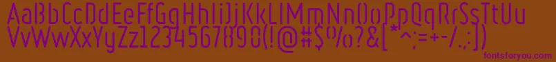 RulerStencilRegular Font – Purple Fonts on Brown Background