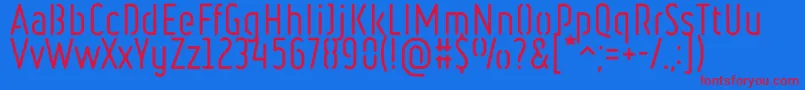 RulerStencilRegular Font – Red Fonts on Blue Background