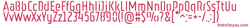 RulerStencilRegular Font – Red Fonts on White Background
