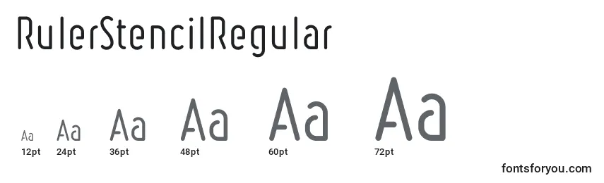 Размеры шрифта RulerStencilRegular