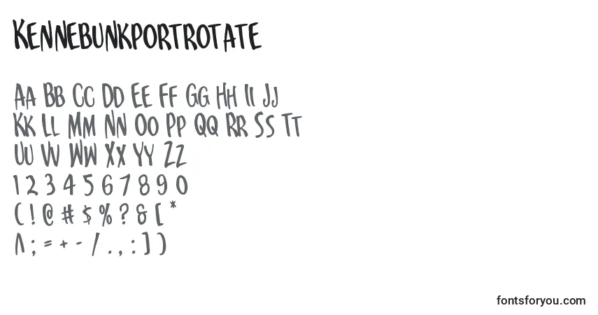 Kennebunkportrotate Font – alphabet, numbers, special characters