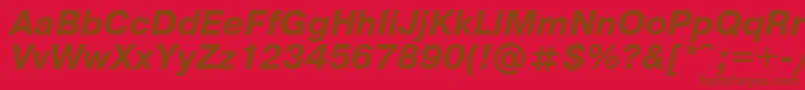 Шрифт UkrainianpragmaticaBolditalic – коричневые шрифты на красном фоне