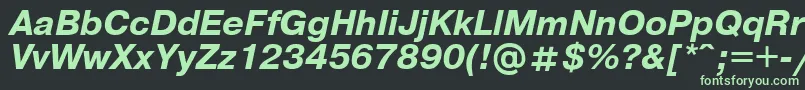 フォントUkrainianpragmaticaBolditalic – 黒い背景に緑の文字