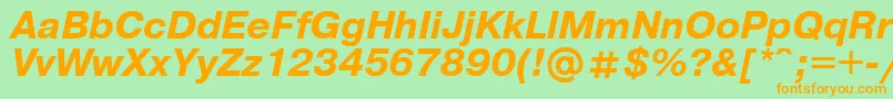 UkrainianpragmaticaBolditalic Font – Orange Fonts on Green Background