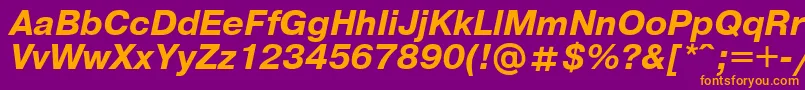 UkrainianpragmaticaBolditalic Font – Orange Fonts on Purple Background