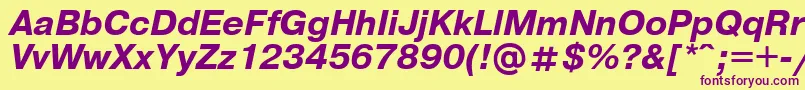 UkrainianpragmaticaBolditalic Font – Purple Fonts on Yellow Background