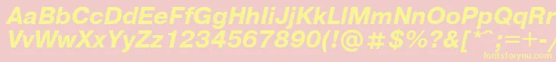 UkrainianpragmaticaBolditalic Font – Yellow Fonts on Pink Background