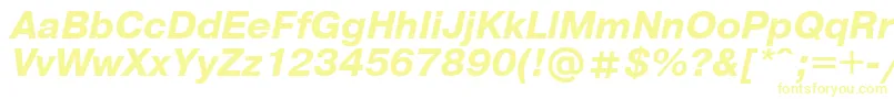 フォントUkrainianpragmaticaBolditalic – 白い背景に黄色の文字