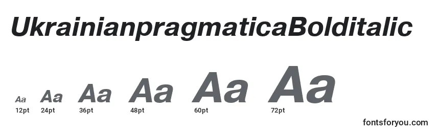 UkrainianpragmaticaBolditalic Font Sizes
