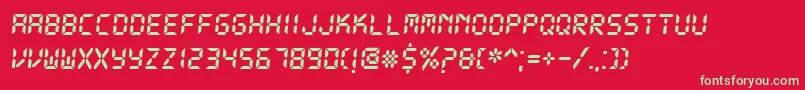 フォントDsDigit – 赤い背景に緑の文字