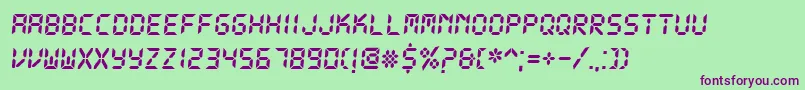 DsDigit Font – Purple Fonts on Green Background