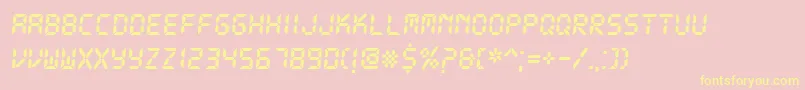 DsDigit Font – Yellow Fonts on Pink Background