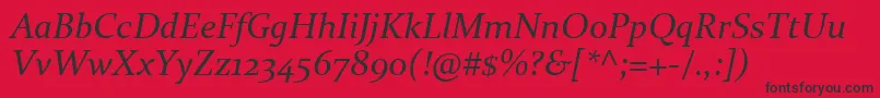 ConstantiaItalic Font – Black Fonts on Red Background