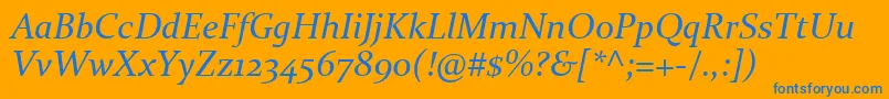 ConstantiaItalic Font – Blue Fonts on Orange Background