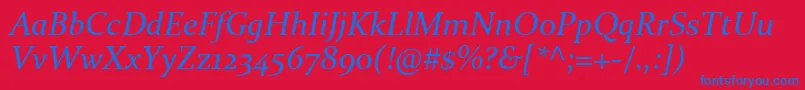 ConstantiaItalic Font – Blue Fonts on Red Background