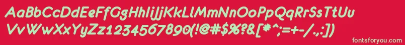 Eurof76 Font – Green Fonts on Red Background