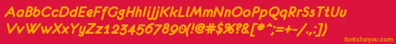 Eurof76 Font – Orange Fonts on Red Background