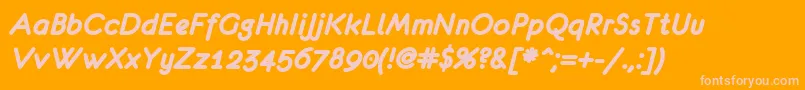 Eurof76 Font – Pink Fonts on Orange Background
