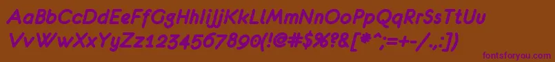 Eurof76 Font – Purple Fonts on Brown Background