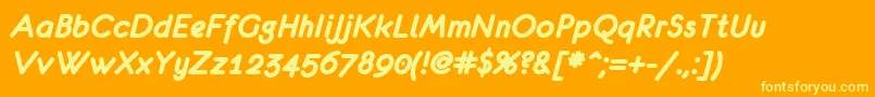 Eurof76 Font – Yellow Fonts on Orange Background