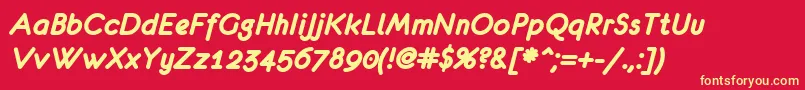 Eurof76 Font – Yellow Fonts on Red Background