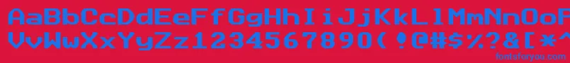 Datasunfixed Font – Blue Fonts on Red Background