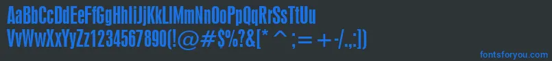 Шрифт Swiss924Bt – синие шрифты на чёрном фоне