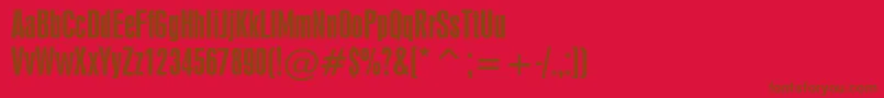 Swiss924Bt-Schriftart – Braune Schriften auf rotem Hintergrund