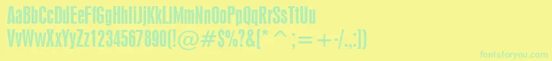 Swiss924Bt-Schriftart – Grüne Schriften auf gelbem Hintergrund