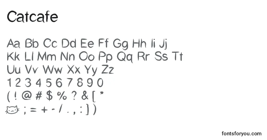 Schriftart Catcafe – Alphabet, Zahlen, spezielle Symbole
