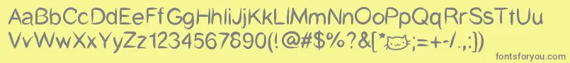 Catcafe Font – Gray Fonts on Yellow Background