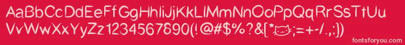 Catcafe Font – Pink Fonts on Red Background